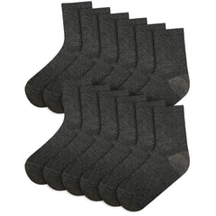 Kids Boys Girls Back to School Cotton Rich Plain Ankle School Socks Pack 6