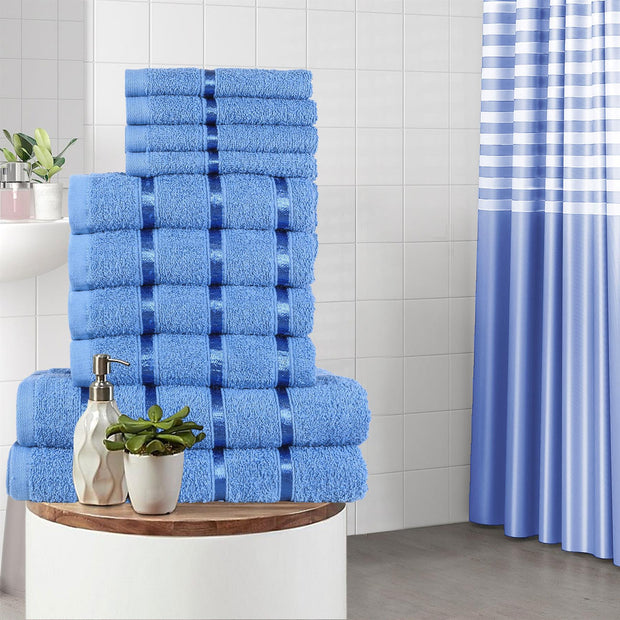 Luxurious 10 Piece Towel Bale Set 2x Bath Towels (66x118cm) 4x Soft and Absorbent Hand Towels (51x81cm) and 4x Cozy Face Towels (30x30cm) 500 GSM 100% Cotton Towels Available in 1 Pack adn 2 Pack Options - A2Z 4 Kids