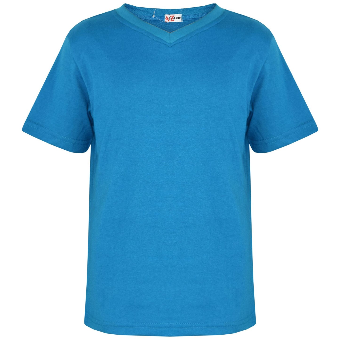 A2Z 4 Kids Basic T-Shirt Back to School Short Sleeve V Style Crew Neck Casual Fit Fashion 100% Cotton For Children Girls Boys Age 2-13 Years