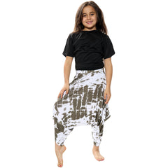 Kids Baggy Harem Trousers Ali Baba Style Tie Dye Yoga Casual Girls 5-13 Years