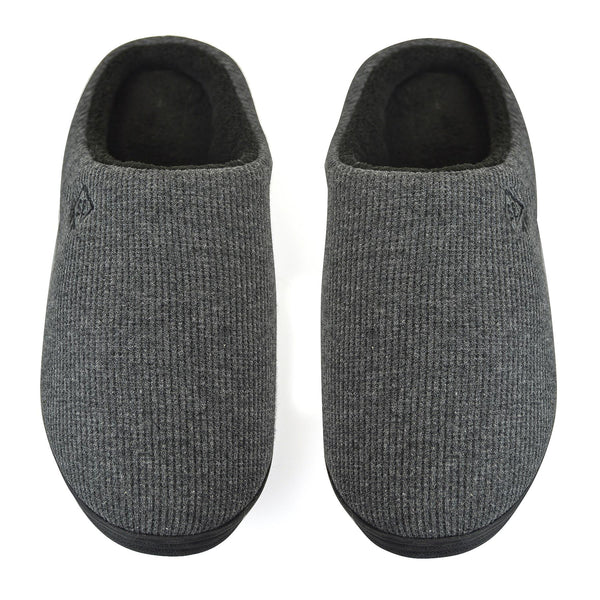 Mens Mule Slippers Memory Foam Plush Lined Indoor Outdoor Anti Slip House Shoes