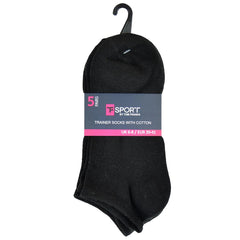 Ladies Plain Trainer Socks Low Cut Cotton Pack of 5 Stylish Woman Ankle Socks