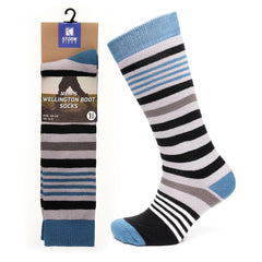 A2Z Mens Knee High Welly Wellington Pack Of 3 Boots Comfortable Cosy Warm Socks