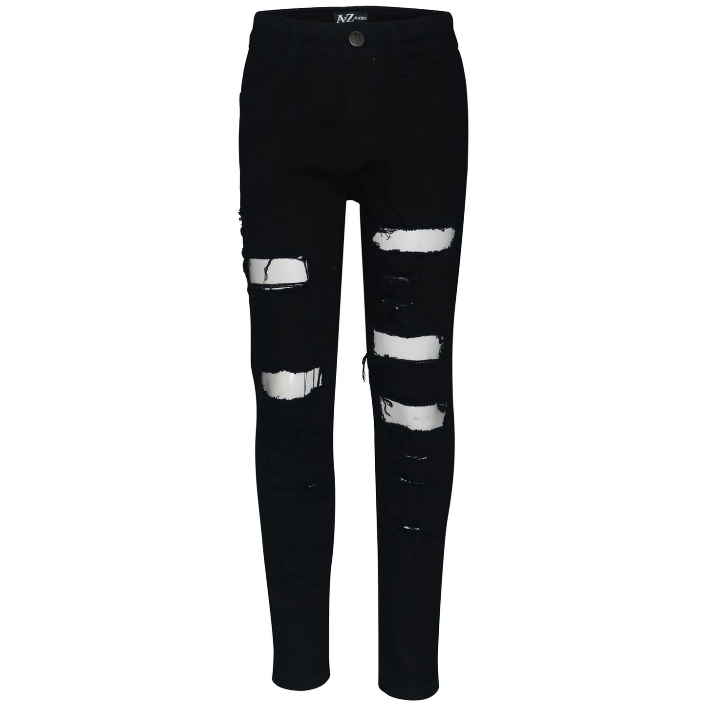 Boys Ripped Denim Jeans Comfortable Stretch Skinny Trousers Trendy Summer Pants