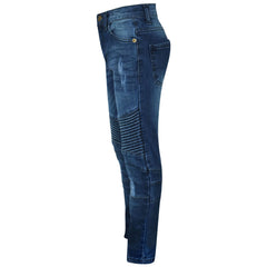 Kids Boys Stretchy Jeans Ripped Drape Panel Denim Pants Trousers New Age 5-13 Yr