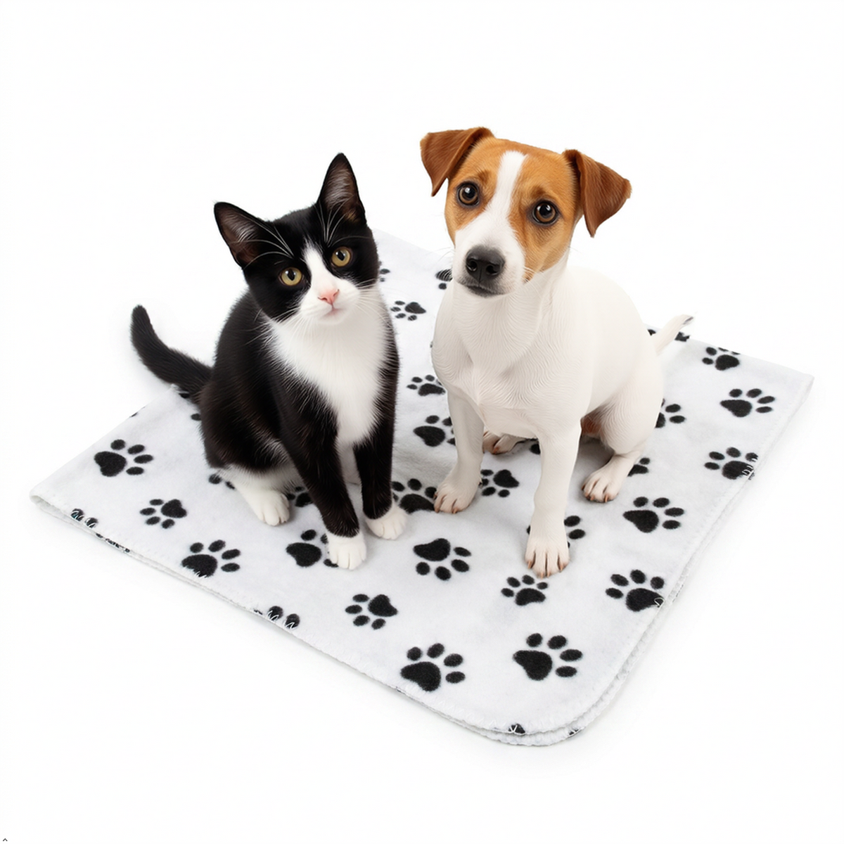 A2Z Cosy Fleece Pet Blanket 70 x 70 cm Soft Paw Print Polyester Mat
