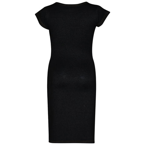 Kids Girls Midi Maxi Denim Dress Ladies Party Fashion Long Slim Fit Stretchy Top