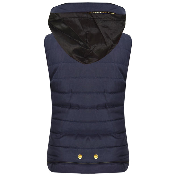 A2Z 4 Kids Kids Girls Boys Designer's Navy Sleeveless Hooded Padded Quilted Puffer Bubble Gilet Bodywarmer Jackets 5 6 7 8 9 10 11 12 13 Years