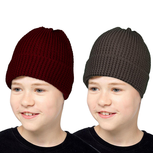 A2Z 4 Kids Girls Boys Hat Plain Cable Knitted Beanie Soft Winter Warm Skull Caps