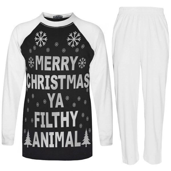 Kids Girls PJS Merry Christmas Ya Filthy Animal Print Trendy PJS Age 2-13 Years