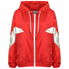 A2Z 4 Kids Girls Boys Windbreaker Jackets Metallic Panelled Hooded Raincoats