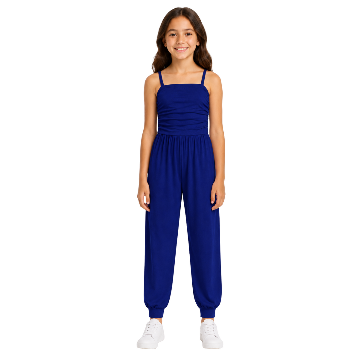 Girls Jumpsuit Kids Plain Color Trendy Playsuit All In One Jumpsuits 5-13 Years