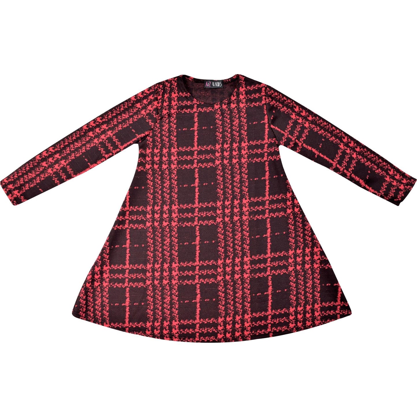 Kids Girls Swing Dress Long Sleeve Tartan Flared Party Summer Dresses 5-13 Yr