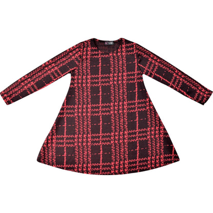 Kids Girls Swing Dress Long Sleeve Tartan Flared Party Summer Dresses 5-13 Yr