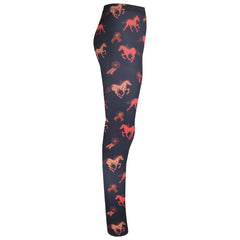 A2Z 4 Kids Girls Legging Horses Print Black Stretchy Soft Summer Fashion Legging