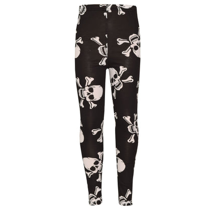 Kids Girls Boys Skull Print Crop Top Legging Skater Dress Halloween Costume 5-13