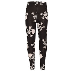 Kids Girls Boys Skull Print Crop Top Legging Skater Dress Halloween Costume 5-13