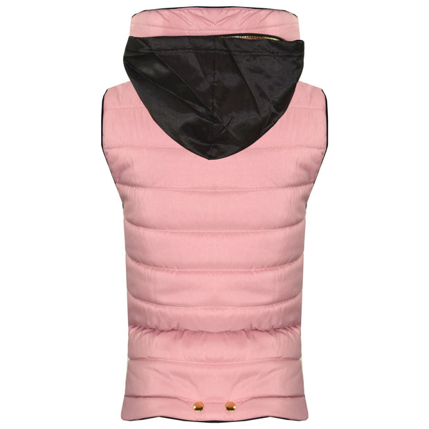 A2Z 4 Kids Girls Sleeveless Hooded Baby Pink Padded Quilted Puffer Bubble Gilet Bodywarmer Jackets For Girls Age 5-13 Years