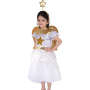 Kids Girls Xmas Nativity Angel Outfit School Play Angel Fancy Dress Outfit