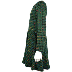 Kids Girls Skater Dress Long Sleeve Tweed Texture Flared Party Summer Dresses