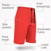 A2Z 4 Kids Boys 100% Cotton Shorts Comfort Stretch Red Pants Trendy Casual Summer Cool Lightweight Shorts For Boys Age 5 6 7 8 9 10 11 12 13 Years - A2Z 4 Kids