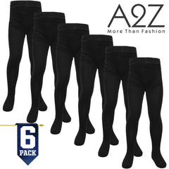 Kids Girls Fleece Lined Thermal Tights Pack 3 Or 6 Cosy Winter Stretchy Tights