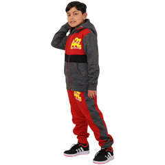 Kids Boys Girls Contrast Panel Tracksuit A2Z NY Deluxe Print Hoodie With Joggers