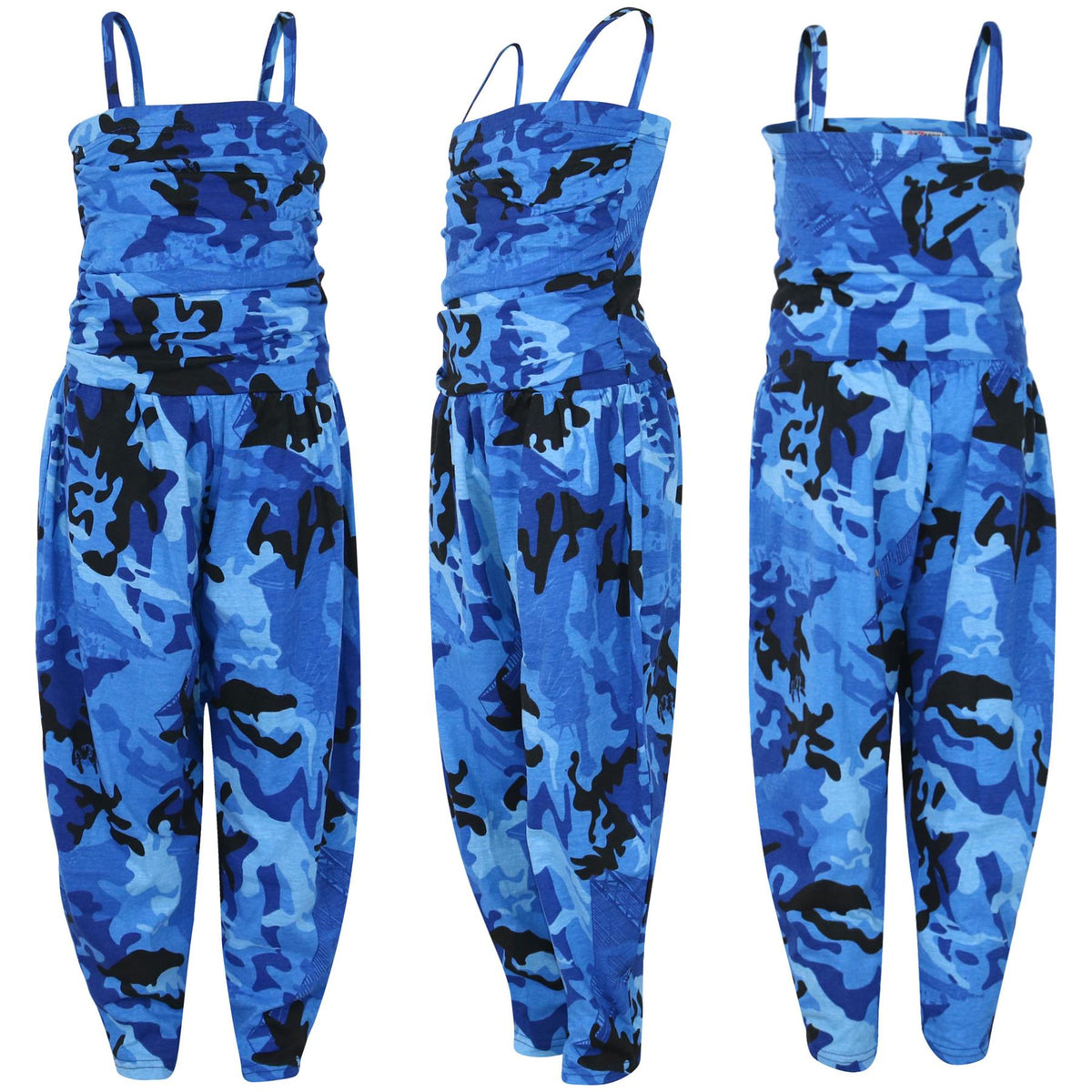 Girls Jumpsuit Kids Plain Color Trendy Playsuit All In One Jumpsuits 5-13 Years