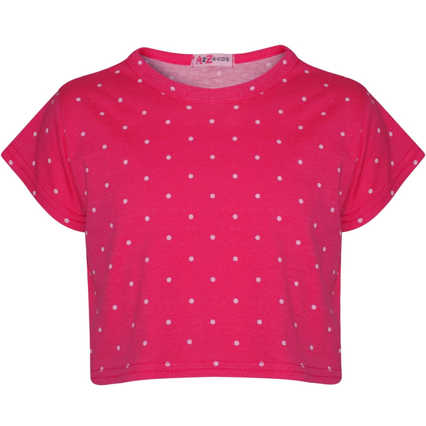 A2Z 4 Kids Girls Crop & Shorts Polka Dot Trendy Fashion Outfit Age 5-13 Years