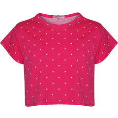 A2Z 4 Kids Girls Crop & Shorts Polka Dot Trendy Fashion Outfit Age 5-13 Years
