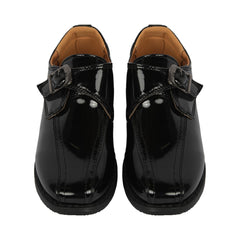 Kids Boys Teens Black Patent School Shoes Touch Fasten Non-Slip Trainers 10 to 5