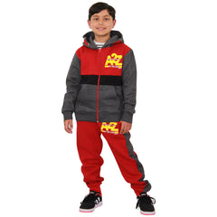 Kids Boys Girls Contrast Panel Tracksuit A2Z NY Deluxe Print Hoodie With Joggers