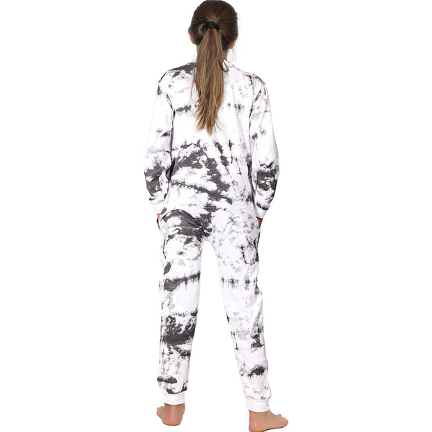 A2Z Onesie One Piece Kids Pyjamas Sleepsuit Black Tie Dye Printed Girls Outfit