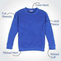 Kids Girls Boys Sweatshirt  Plain Crew Round Neck Uniform  Age 2-13 Years