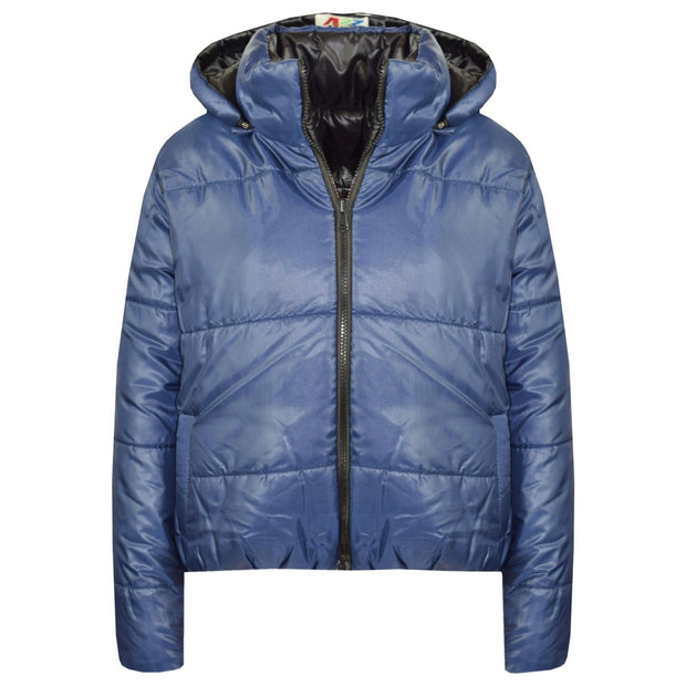 Girls Jackets Kids Reversible Cropped Hooded Padded Puffer Jacket Coat 5-13 Year