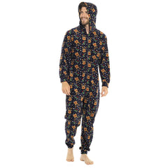 A2Z Men Womens Xmas Micro Fleece Hooded Soft Warm All in One Festive Pyjamas
