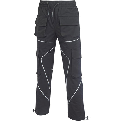 Kids Girls Cargo Trousers Elasticated Waist Straight Fit Joggers Activewear Pant