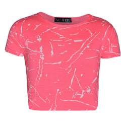 Girls Top Kids Splash Print Stylish Crop Top & Fashion Legging Set Age 7-13 Year