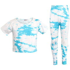 Kids Girls Crop Top & Legging Tie Dye Print Trendy Summer Outfit Clothing Sets