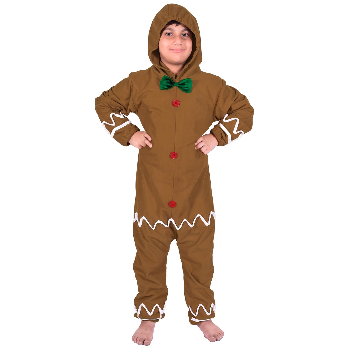 Girls Boys Gingerbread Man Costume Festive Xmas Stage Parties Christmas Outfit