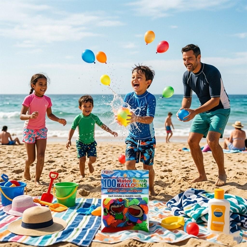 A2Z 100 Water Bomb Balloons Multipack Colourful Latex Water Balloons for Outdoor