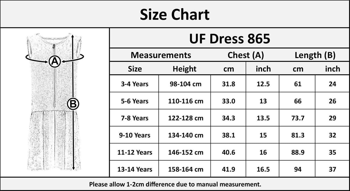 Kids 2 Pack Girls School Uniform Pinafore Dress Zip Up Pleated School Dress 3-14