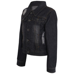Kids Girls Denim Jackets Ripped Fashion Faded Jeans Jacket New Age 3-13 Years
