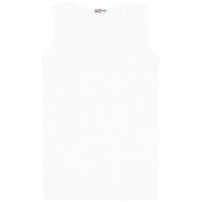 Kids Girls Ribbed Vest Top 100% Thick Cotton Fashion Tank Tops T Shirt 2-13 Year