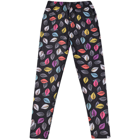 Kids Girls Leaves Leggings Elasticated Waist Comfortable Summer Fashion Bottoms