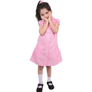 Girls Uniform School Dress Gingham Check Printed Dress With Matching Scrunchies - A2Z 4 Kids