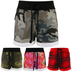 Kids Girls Shorts Fleece Camouflage Tartan Dance Gym Summer Hot Short Pants 5-13