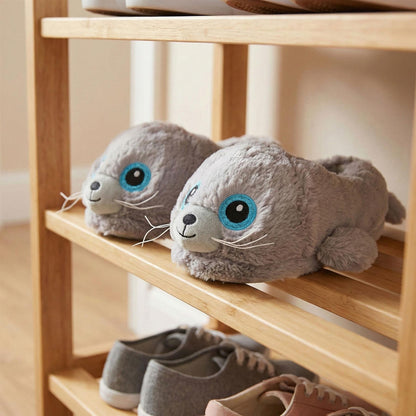 A2Z 4 Kids Boys Girls Cute Animal Slippers Non-Slip Winter Plush Warm Baby Shoes