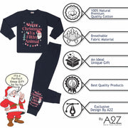 A2Z 4 Kids Girls Christmas Pyjamas Children PJs 2 Piece Festive Set Ya Filthy Animal Santa Print Navy Lounge Suit for Children Unisex Top Bottom Pyjamas Loungewear Gifts Age 2-3, 3-4, 5-6, 7-8, 9-10, 11-12 & 13 Years