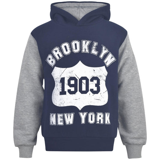 Kids Girls Boys Sweat Shirt Tops Brooklyn Printed Crew Neck Jumpers 2-13 Year